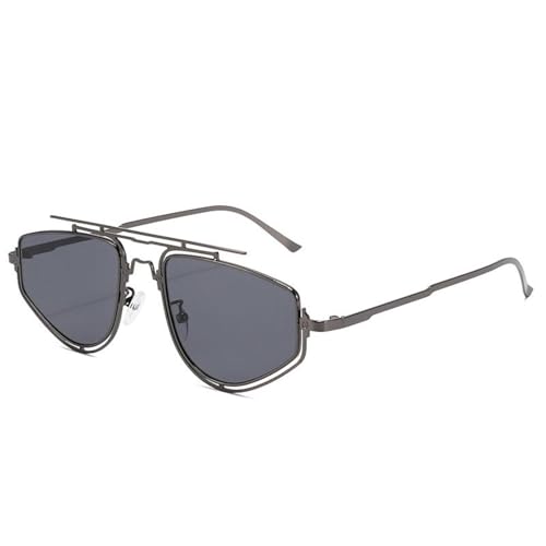 LMRJHAZM Polygon Sonnenbrille für Herren, luxuriös, Punk, trendig, Metallrahmen, mit UV400-Brillen von LMRJHAZM