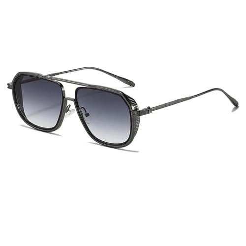 LMRJHAZM Retro Doppelbrücke Sonnenbrille UV400 Mode Herren Brillen Schattierungen Trendy Punk Frauen Luxus von LMRJHAZM