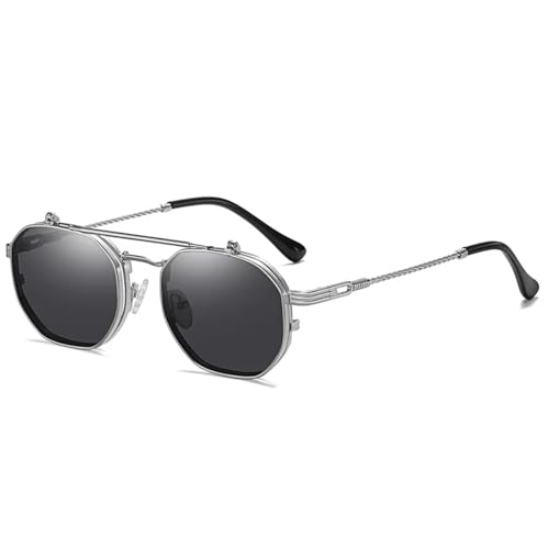 LMRJHAZM Retro Metall Punk Herren Sonnenbrille Fashion Women Flip Clear Ocean Lens UV400 LMRJHAZM Retro Metall Punk Herren Sonnenbrille Fashion Women Flip Clear Ocean Lens UV400 von LMRJHAZM