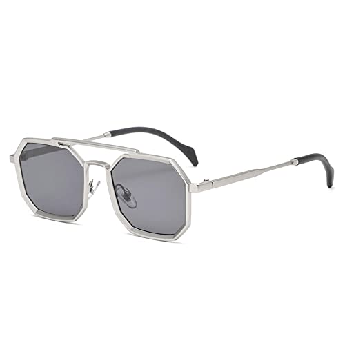 LMRJHAZM Retro Polygon Damen-Sonnenbrille, modisch, Metallrahmen, Spiegel, UV400 LMRJHAZM Retro Polygon Damen-Sonnenbrille, modisch, Metallrahmen, Spiegel, UV400 von LMRJHAZM