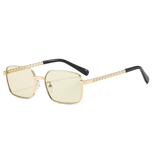 LMRJHAZM Retro-Sonnenbrille für Damen, Metallrahmen, modisch, klare Ozean-Linse, UV400, Goldgelb, Grün, Einheitsgröße LMRJHAZM Retro-Sonnenbrille für Damen, Metallrahmen, modisch, klare Ozean-Linse, UV400, Goldgelb, Grün, Einheitsgröße von LMRJHAZM