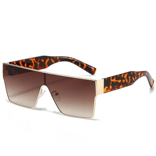 LMRJHAZM Retro-Sonnenbrille für Herren und Damen, luxuriös, einteilig, Dekoration, Sonnenbrille, für Reisen, Brillen, braun (leopardenmuster), Einheitsgröße von LMRJHAZM