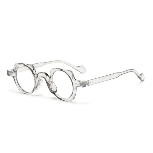 LMRJHAZM Runde Punk-Brille für Herren, klare Gläser, Brillenrahmen, Damen, Herren, grau, Einheitsgröße LMRJHAZM Runde Punk-Brille für Herren, klare Gläser, Brillenrahmen, Damen, Herren, grau, Einheitsgröße von LMRJHAZM