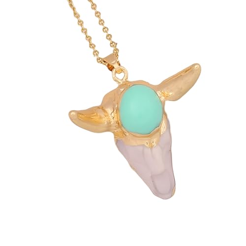 LMRJHAZM Schädel Halskette für Männer Frauen Boho Tierkopf Anhänger Halskette Temperament Tierschädel Anhänger Bohemian Schmuck Memento Mori Halskette Pirat Lack von LMRJHAZM