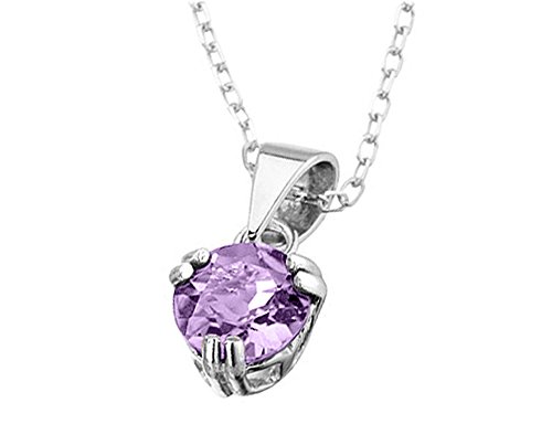 LMRJHAZM Schmuck 6mm Amethysten Anhänger Halskette in Sterlingsilber mit Kettenschmuck für Mädchen von LMRJHAZM