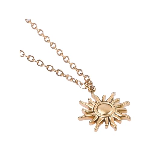 LMRJHAZM Sonnenkette für Frauen, 925 Sterling Silber Sun Heart Anhänger Halskette Solar Totem Anhänger Blume Sonne, goldene Sonnenkette, Mond und Sonnenkette, Sunburst Halskette von LMRJHAZM