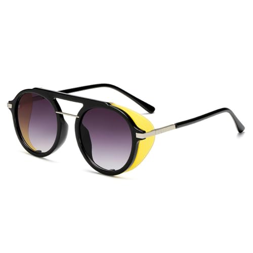 LMRJHAZM Steampunk-Sonnenbrille für Herren und Damen, modisch, rund, Vintage-Stil, Punk, UV400 LMRJHAZM Steampunk-Sonnenbrille für Herren und Damen, modisch, rund, Vintage-Stil, Punk, UV400 von LMRJHAZM