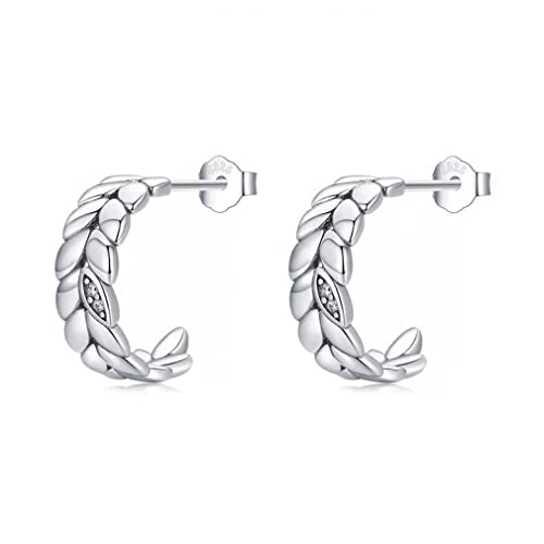 LMRJHAZM Stift Ohrringe Platin -plattierte glückliche Blätter hypoallergene Ohrringe für Frauen Schmuck von LMRJHAZM
