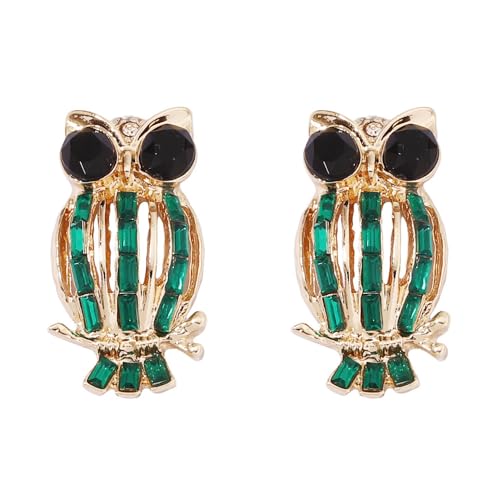 LMRJHAZM Strass Owl Bird Dangle Ohrringe für Frauen Lehrer Student Gold-T-Mode Crystal Animal Statement Drop Stud Delikates Urlaubsabschluss Homecoming Schmuck von LMRJHAZM