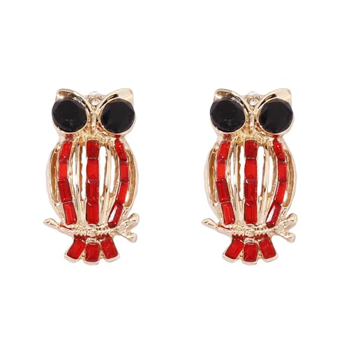 LMRJHAZM Strass Owl Bird Dangle Ohrringe für Frauen Lehrer Student Gold-T-Mode Crystal Animal Statement Drop Stud Delikates Urlaubsabschluss Homecoming Schmuck von LMRJHAZM