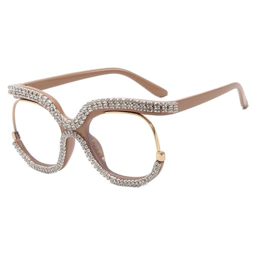 LMRJHAZM Strass-Sonnenbrille für Damen, modisch, großer Rahmen, Diamant-Sonnenbrille, weiblich, Kristall, übergroße Brillen, UV400 Farbtöne von LMRJHAZM
