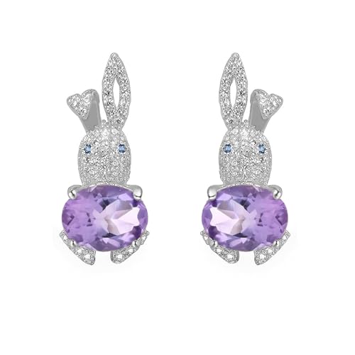 LMRJHAZM Strasskabbit Ohrringe für Frauen Mädchen hypoallergen niedliche Kristall Geburtsstein Hasen Tier Haustier Knorpel post zierlich Geburtstag Ostern Urlaub Schmuck Geschenke für Tochter Nichte von LMRJHAZM