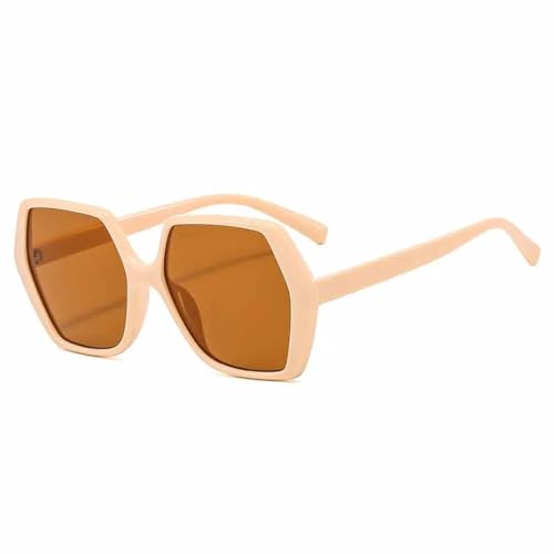 LMRJHAZM Vintage Classic Big Frame Polygon Sonnenbrille Herren Damen Unisex Trend Outdoor Reise Sonnenbrille UV400 von LMRJHAZM
