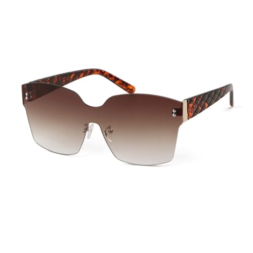LMRJHAZM Vintage Fashion Rahmenlose Sonnenbrille Damen Trendy Lila One Piece Len Randlose Sonnenbrille von LMRJHAZM
