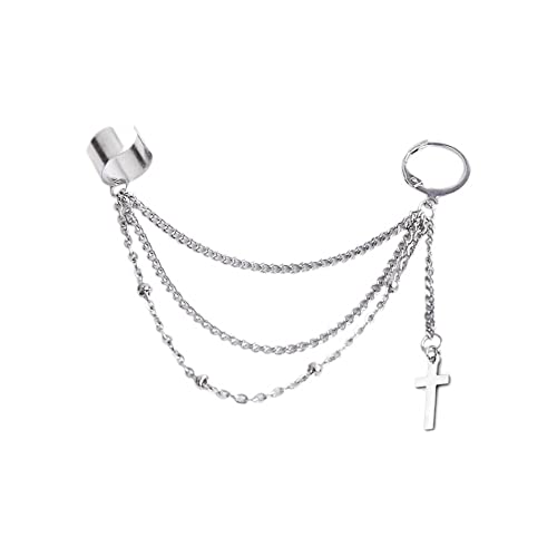 LMRJHAZM Vintage Quaste Tassel Dangle Ohrmanschette Crawler Kletterer Ohrring für Frauen Mädchen Edelstahl Knorpel kleiner Reifen Wickel -Wickel -Clip auf geschichtter Kette Drop Modes Leichter von LMRJHAZM