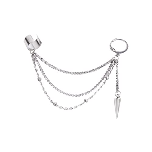 LMRJHAZM Vintage Quaste Tassel Dangle Ohrmanschette Crawler Kletterer Ohrring für Frauen Mädchen Edelstahl Knorpel kleiner Reifen Wickel -Wickel -Clip auf geschichtter Kette Drop Modes Leichter von LMRJHAZM