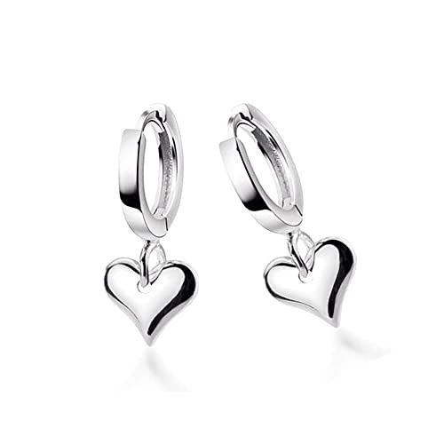 LMRJHAZM Volle Liebe Herz Drop Dangle Sterling Silber kleine Reifen Ohrringe für Frauen Teen Teen Knorpel Schläfer Huggie Hoops süßer Schmuck Geburtstag Valentinstag für Mutter Tochter BFF von LMRJHAZM