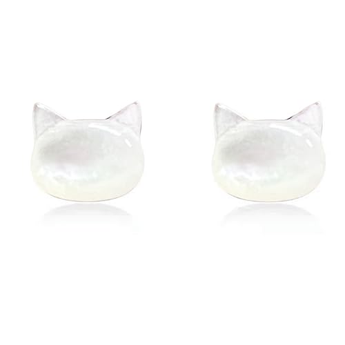 LMRJHAZM Zögernde Shell Pearl Cat Stud Ohrringe für Frauen Girl von LMRJHAZM