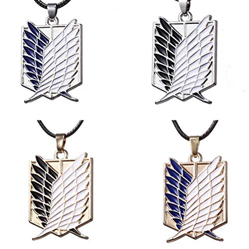 LMSHA Männer und Frauen Kunstleder Halskette Anime Anime Angriff auf Silber/Blau/Weiß Geschenk Junge/Mädchen/Teenager/Anime Fan/Japanischer Manga Titan Anhänger Zinklegierung【4pcs】 LMSHA Männer und Frauen Kunstleder Halskette Anime Anime Angriff auf Silber/Blau/Weiß Geschenk Junge/Mädchen/Teenager/Anime Fan/Japanischer Manga Titan Anhänger Zinklegierung【4pcs】 von LMSHA
