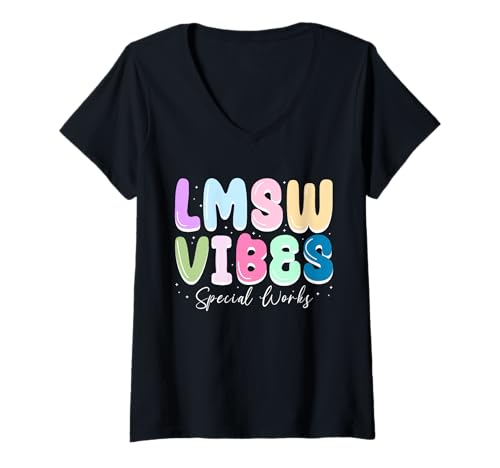 Damen LMSW Vibes Special Works lizenzierter Meister Sozialarbeiter T-Shirt mit V-Ausschnitt Damen LMSW Vibes Special Works lizenzierter Meister Sozialarbeiter T-Shirt mit V-Ausschnitt von LMSW Licensed Social Worker Apparel
