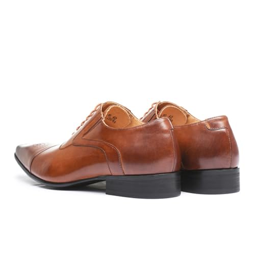 LMUIPMAA Anzugschuhe Herren Oxford Derby Schuhe Business büro Lederschuhe Schnürh Hochzeitsschuhe,Gelb,39 EU von LMUIPMAA