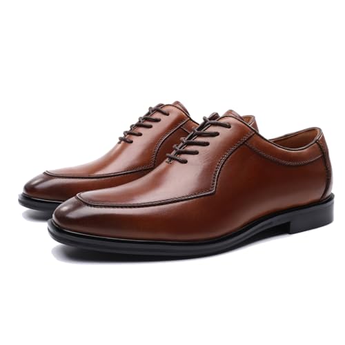 LMUIPMAA City Schuh Mann Leder Schnürsenkel Oxfords Formale Bekleidete Schuhe für Business Hochzeit,Braun,42 EU von LMUIPMAA