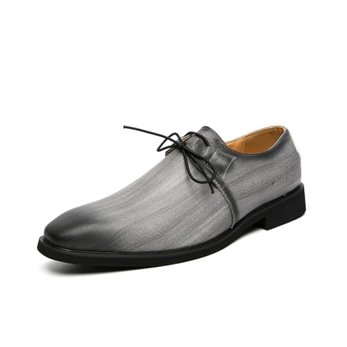LMUIPMAA Herren Anzugschuhe Business Schuhe Oxfords Derby Schnürhalbschuhe,Grau,43 EU von LMUIPMAA