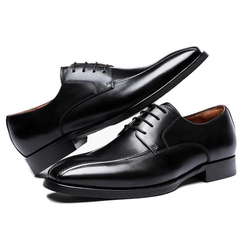 LMUIPMAA Herren Anzugschuhe Derby Schnür Business Schuhe Formale Moderne Klassische Oxford Hochzeit Lederschuhe,Schwarz,39 EU von LMUIPMAA