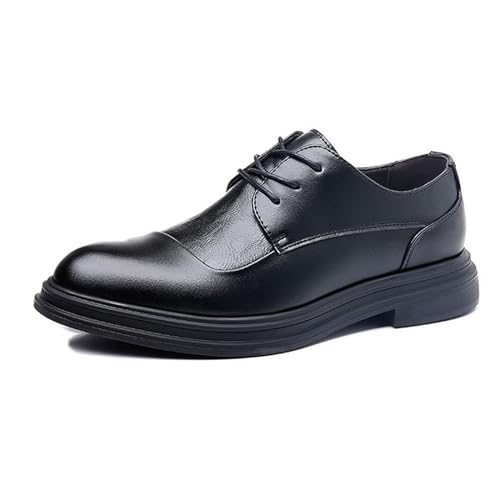 LMUIPMAA Herren Anzugschuhe Schnürhal Derby Schuhe Business Hochzeit Oxford Schuhe Formelle Lederschuhe,Schwarz,38 EU von LMUIPMAA