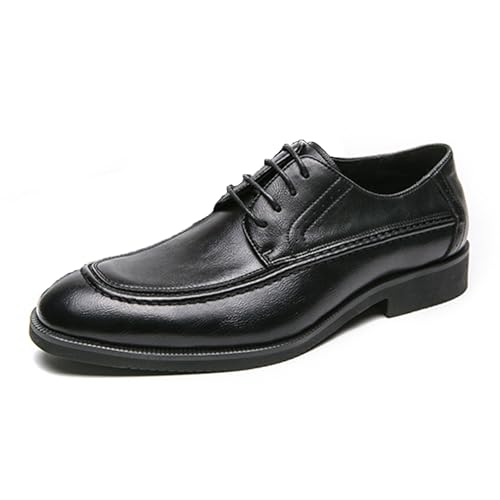LMUIPMAA Herren Brogue Anzugschuhe Schnürhalbschuhe Oxford Hochzeit Business Lederschuhe,Schwarz,46 EU von LMUIPMAA