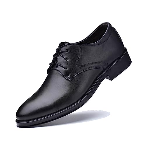 LMUIPMAA Herren Business Schuhe Schnürhalb Derby Schuhe Leder Anzugschuhe,Schwarz,38 EU von LMUIPMAA