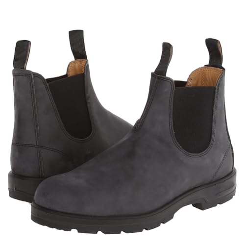 LMUIPMAA Herren Chelsea Ankle Boots Runde Zehe Slip auf wasserdichte Stiefel Elastische Chukka Arbeitsstiefel,Grau,43 EU von LMUIPMAA