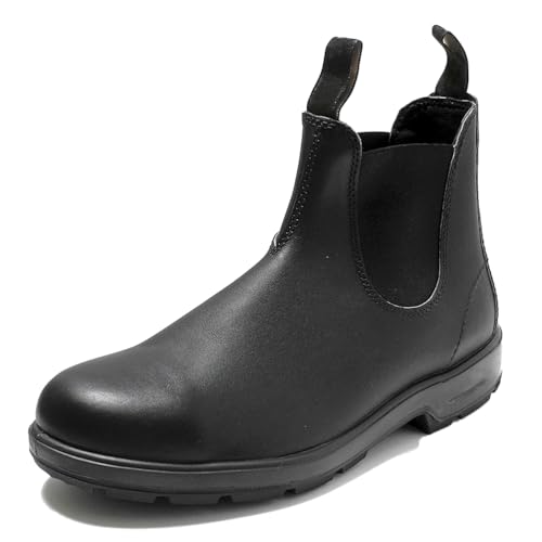 LMUIPMAA Herren Chelsea Ankle Boots Runde Zehe Slip auf wasserdichte Stiefel Elastische Chukka Arbeitsstiefel,Schwarz,45 EU von LMUIPMAA