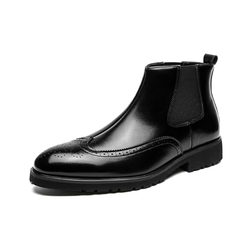 LMUIPMAA Herren Chelsea Stiefel Stiefeletten Business Formelle Abendschuhe,Schwarz,39 EU von LMUIPMAA