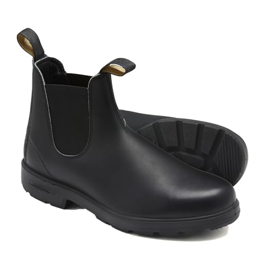 LMUIPMAA Herren Chelsea-Stiefel Wasserdicht Stahlkappe Arbeitsstiefel,Schwarz,45 EU von LMUIPMAA