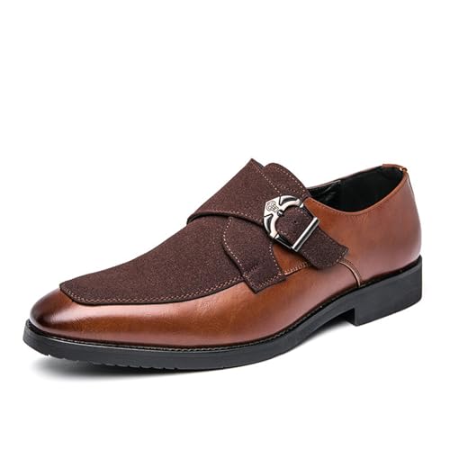 LMUIPMAA Herren Einzelschnalle Mönchsschuhe Mikrofaser-Leder Formell Loafers,Braun,41 EU LMUIPMAA Herren Einzelschnalle Mönchsschuhe Mikrofaser-Leder Formell Loafers,Braun,41 EU von LMUIPMAA