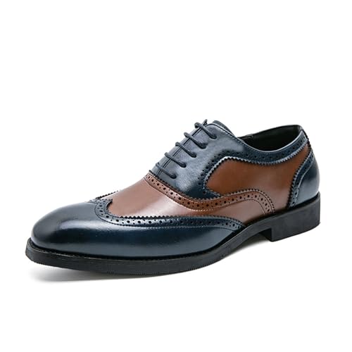 LMUIPMAA Herren Formelle Anzugschuhe Derby Brogue Schuhe Hochzeitsschuh Lederschnürschuhe Büroschuh Oxfords,Blau,42 EU LMUIPMAA Herren Formelle Anzugschuhe Derby Brogue Schuhe Hochzeitsschuh Lederschnürschuhe Büroschuh Oxfords,Blau,42 EU von LMUIPMAA