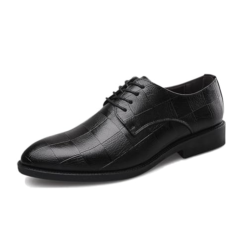 LMUIPMAA Herren Formelle Kleid Schuhe Spitze Zehen Leder Schuhe Schnürhal Hochzeits Oxford Schuhe,Schwarz,40 EU von LMUIPMAA