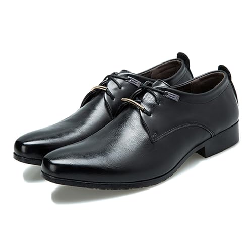 LMUIPMAA Herren Formelle Schuhe Hochzeits Lederschnürschuhe Lässiger Büroschuh Klassische Oxfords,Schwarz,38 EU von LMUIPMAA