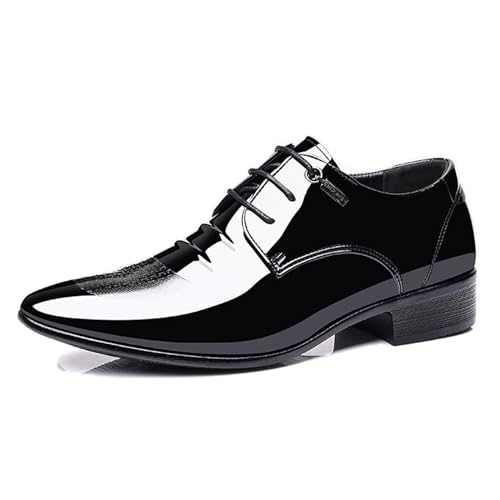 LMUIPMAA Herren Kleid Schuhe Business Oxfords Lackleder Bankett Schuhe Formal Derby Schuhe,Schwarz,39 EU von LMUIPMAA