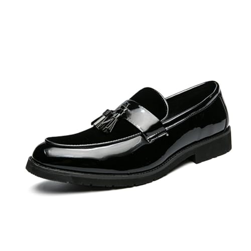 LMUIPMAA Herren Lackleder-Slipper, Anzugschuhe, Business- und Partys, formelle Veranstaltungen, Raucher-Hausschuhe,Schwarz,45 EU LMUIPMAA Herren Lackleder-Slipper, Anzugschuhe, Business- und Partys, formelle Veranstaltungen, Raucher-Hausschuhe,Schwarz,45 EU von LMUIPMAA