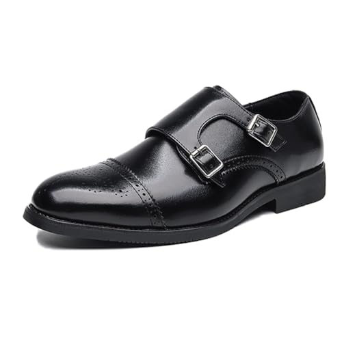LMUIPMAA Herren Leder Mokassins Slipper Fahren Schuhe Leicht Weich Loafers Slip On Flache Business Schuhe,Schwarz,45 EU von LMUIPMAA