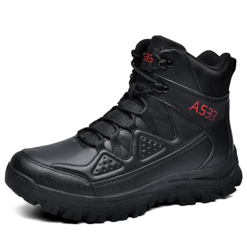 LMUIPMAA Herren Militärtraining Wanderschuhe Motorradfahren Stiefel mit seitlichem Reißverschluss Kampf Stiefeletten,Schwarz,41 EU LMUIPMAA Herren Militärtraining Wanderschuhe Motorradfahren Stiefel mit seitlichem Reißverschluss Kampf Stiefeletten,Schwarz,41 EU von LMUIPMAA