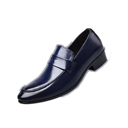 LMUIPMAA Herren Mokassins Business Lederschuhe Slip On Fahren Schuhe,Blau,46 EU von LMUIPMAA