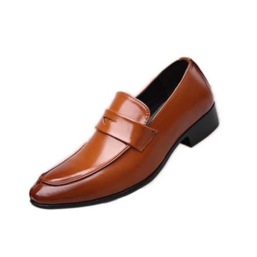 LMUIPMAA Herren Mokassins Business Lederschuhe Slip On Fahren Schuhe,Gelb,41 EU von LMUIPMAA