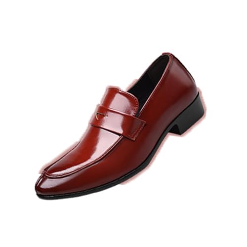 LMUIPMAA Herren Mokassins Business Lederschuhe Slip On Fahren Schuhe,Rot,45 EU von LMUIPMAA
