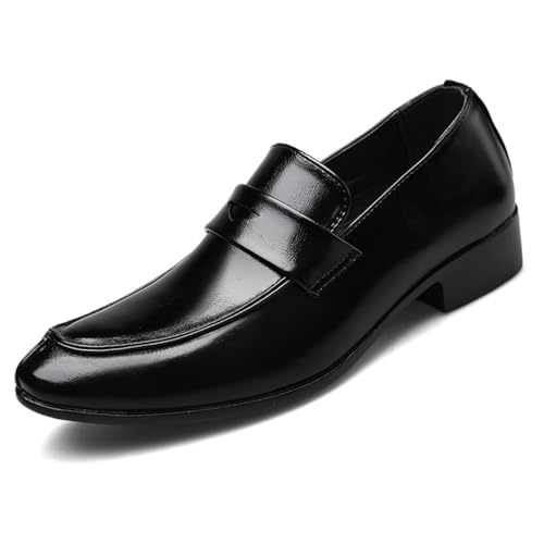 LMUIPMAA Herren Mokassins Business Lederschuhe Slip On Fahren Schuhe,Schwarz,40 EU von LMUIPMAA