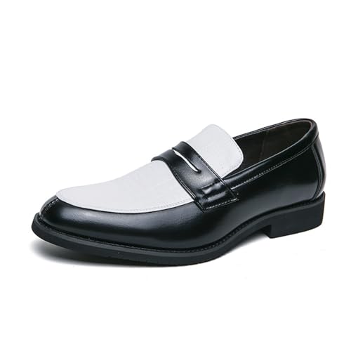 LMUIPMAA Herren Mokassins Microfiber Leder Casual formell Anzugschuhe für Arbeit, Freizeit und Business,Schwarz,38 EU von LMUIPMAA