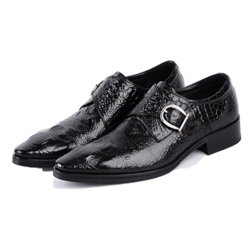 LMUIPMAA Herren Monk Anzugschuhe Business Lederschuhe Modern Freizeitschuhe Formelle Hochzeit Schuhe,Schwarz,39 EU von LMUIPMAA