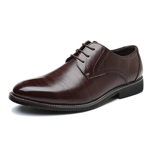 LMUIPMAA Herren Oxford Derby Schuhe Brogues Lederschuhe Hochzeits Schnürhalbschuhe,Braun,42 EU LMUIPMAA Herren Oxford Derby Schuhe Brogues Lederschuhe Hochzeits Schnürhalbschuhe,Braun,42 EU von LMUIPMAA